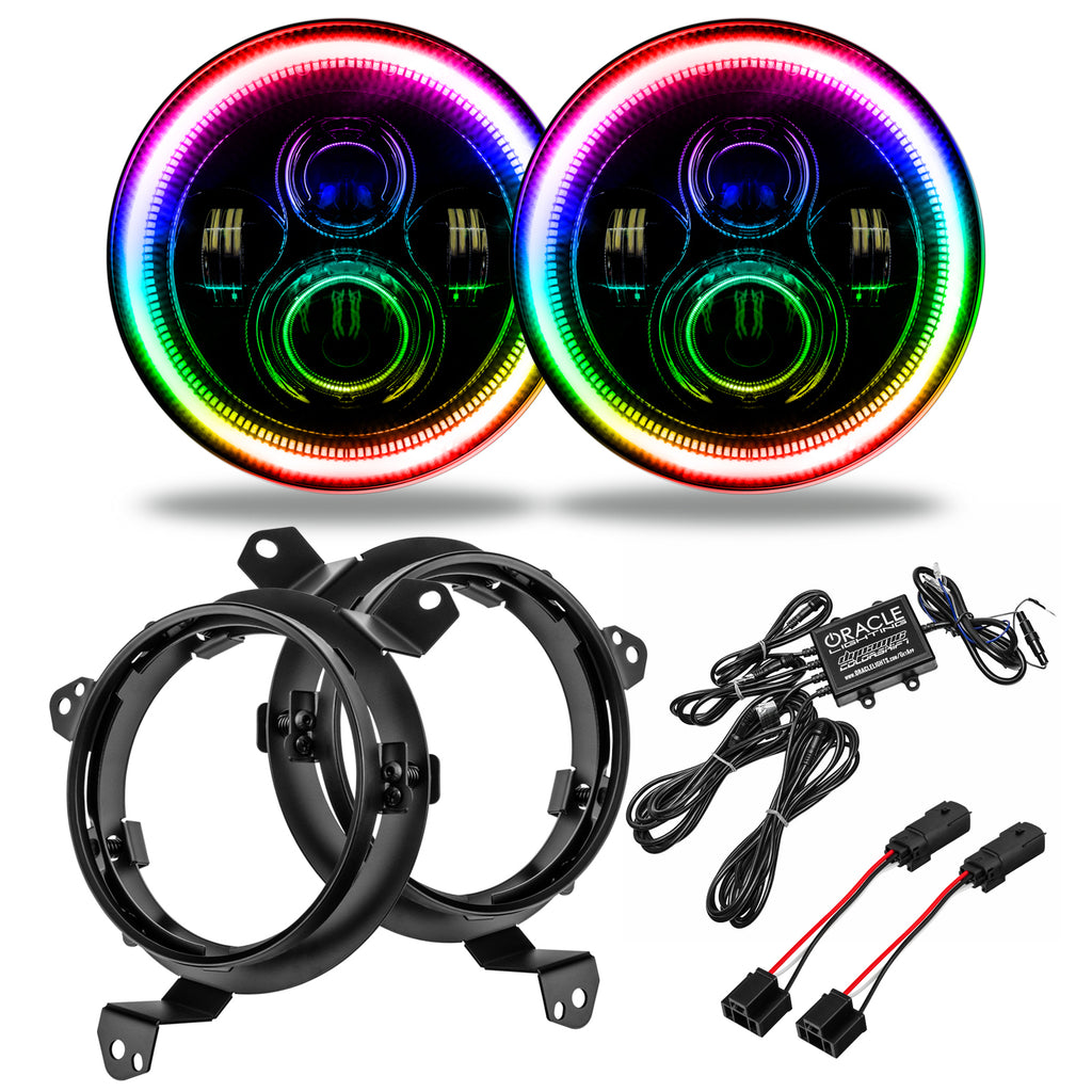 Oracle-Jeep-Wrangler-JlGladiator-Jt-7In.-High-Powered-Led-Headlights-(Pair)---Dynamic---Dynamic