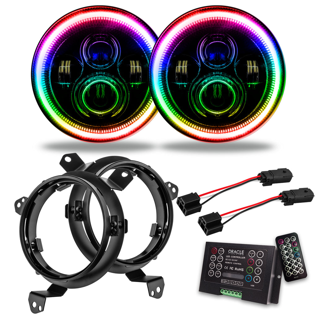 Oracle-Jeep-Wrangler-JlGladiator-Jt-7In.-High-Powered-Led-Headlights-(Pair)---Colorshift-2