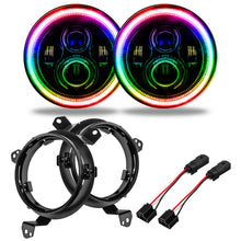 Load image into Gallery viewer, Oracle-Jeep-Wrangler-JlJt-7In.-High-Powered-Led-Headlights-(Pair)---Colorshift-WO-Controller