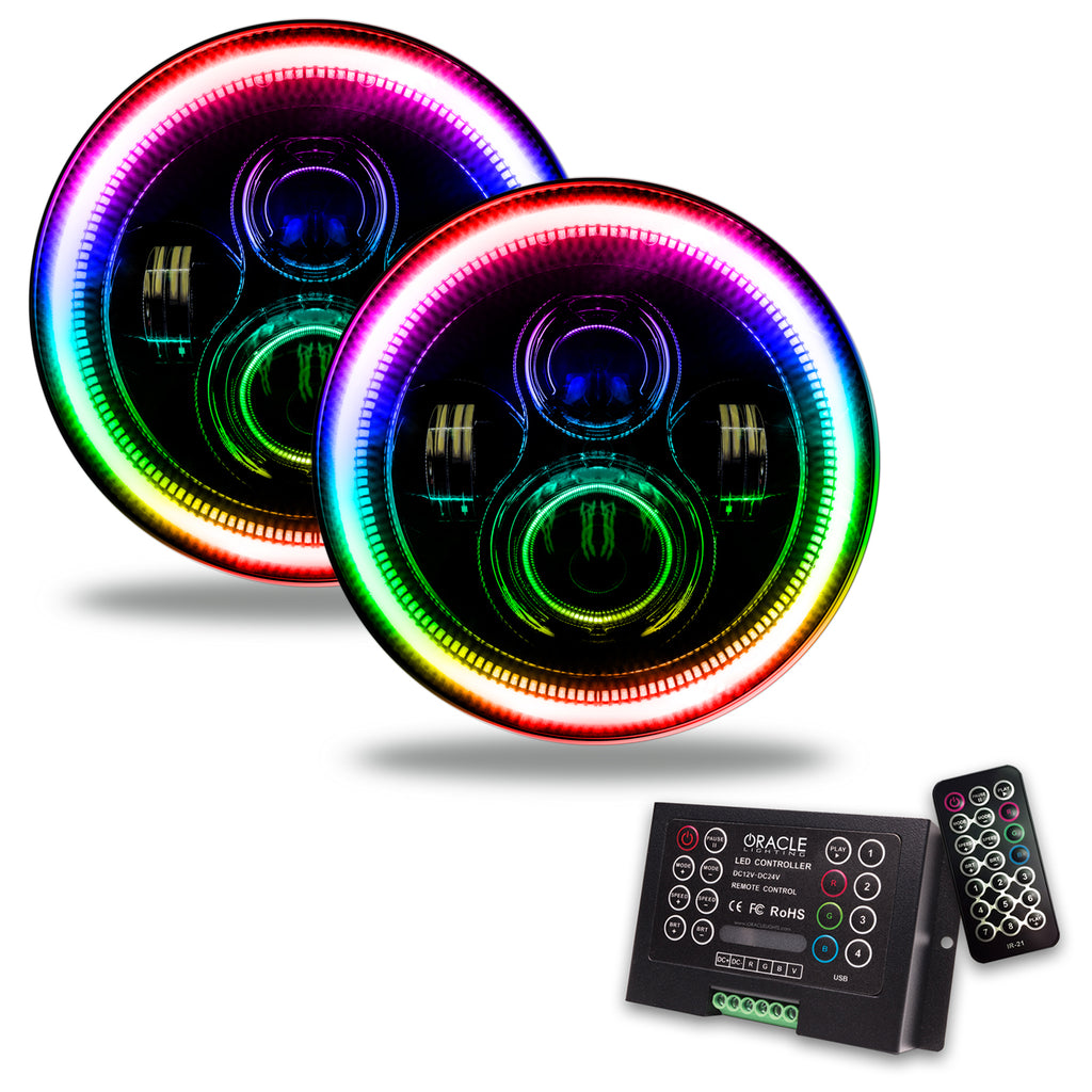 Oracle-Offroad-7In-High-Powered-Led-Headlightsblack-Bezelcolorshift-DrivePass