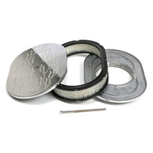 Load image into Gallery viewer, Oval-Air-Cleaner-Set-Flame-(Ball-Milling);-8-38-In.-X-12-In.-Length--Aluminum