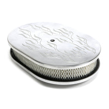 Load image into Gallery viewer, Oval-Air-Cleaner-Set-Flame-(Ball-Milling);-8-38-In.-X-12-In.-Length--Aluminum