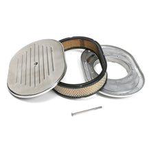 Load image into Gallery viewer, Oval-Air-Cleaner-Set-Pinstripe-(Ball-Milled);-8-38-In.-X-12-In.-Length-Aluminum
