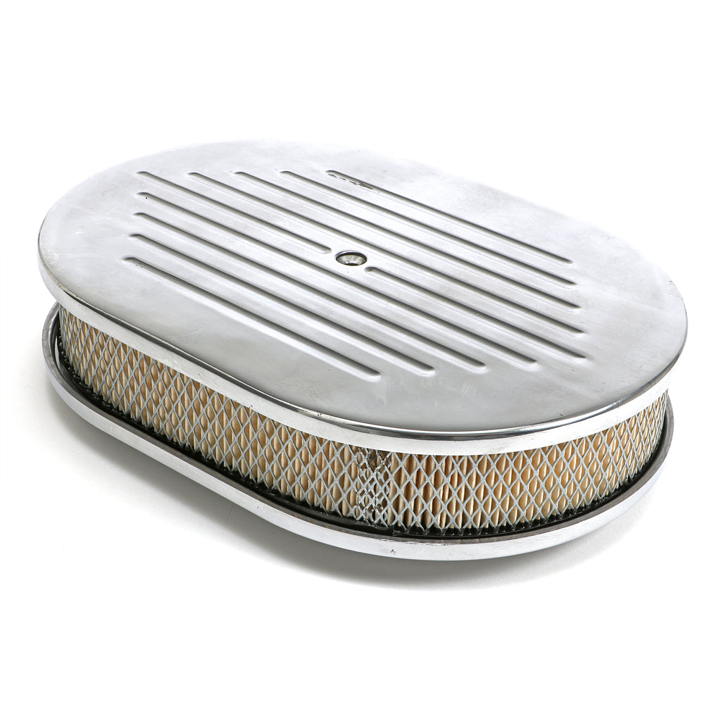 Oval-Air-Cleaner-Set-Pinstripe-(Ball-Milled);-8-38-In.-X-12-In.-Length-Aluminum