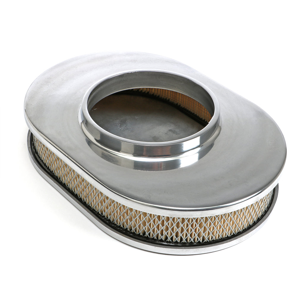 Oval-Air-Cleaner-Set-Pinstripe-(Ball-Milled);-8-38-In.-X-12-In.-Length-Aluminum