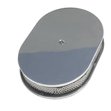 Trans-Dapt 6022 Oval Air Cleaner Set PLAIN; 8-3/8 in. Width, 12 in. Length- ALUMINUM