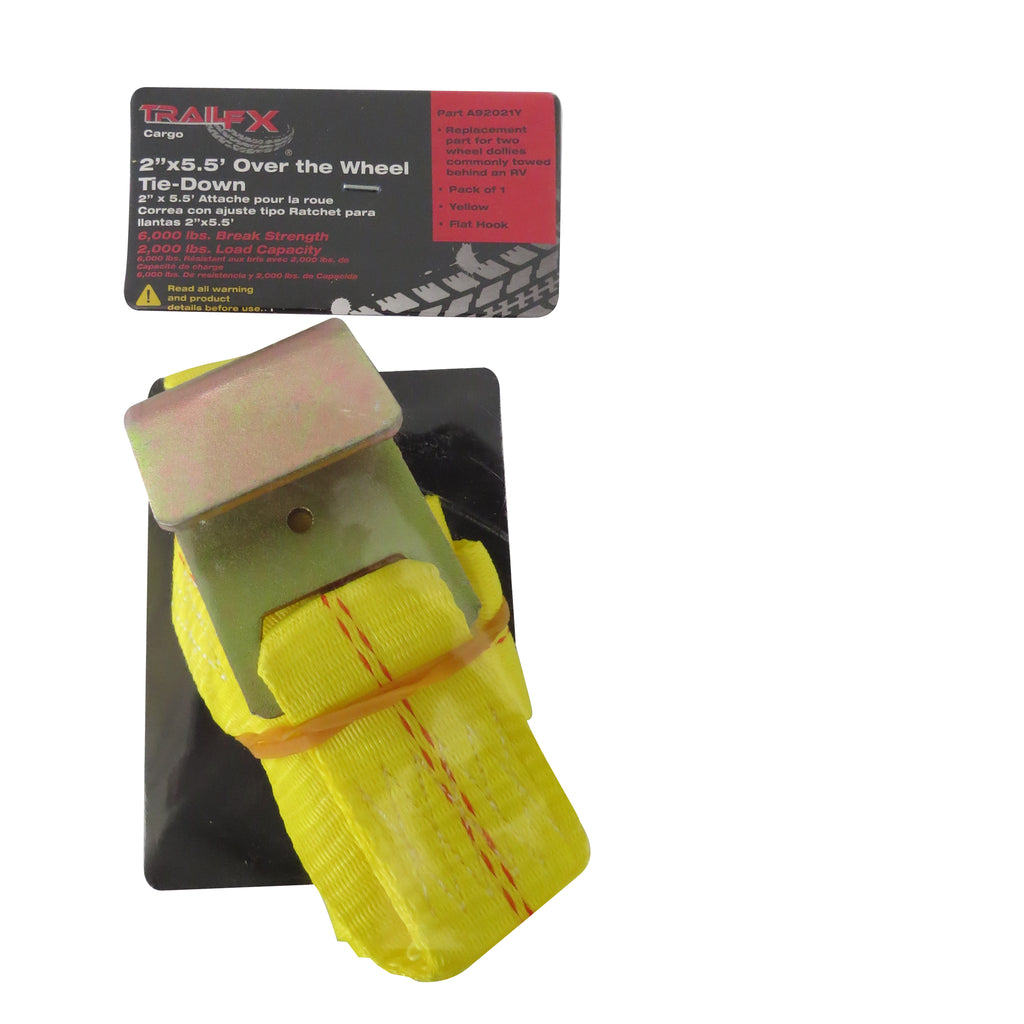 Over-The-Wheel-Tie-Down-5.5-Ft-X-2-In-2000-Lb-Cap-WO-Ratchet-Yellow-Sgl