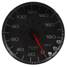 Load image into Gallery viewer, AutoMeter P230318 GAUGE, SPEEDOMETER, 5", 180 MPH, ELEC. PROGRAMMABLE, BLACK/CHROME, SPEK-PRO