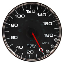 Load image into Gallery viewer, AutoMeter P23031 GAUGE, SPEEDOMETER, 5", 180 MPH, ELEC. PROGRAMMABLE, BLACK/CHROME, SPEK-PRO