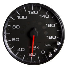 Load image into Gallery viewer, AutoMeter P230328 GAUGE, SPEEDOMETER, 5", 180 MPH, ELEC. PROGRAMMABLE, BLACK/BLACK, SPEK-PRO