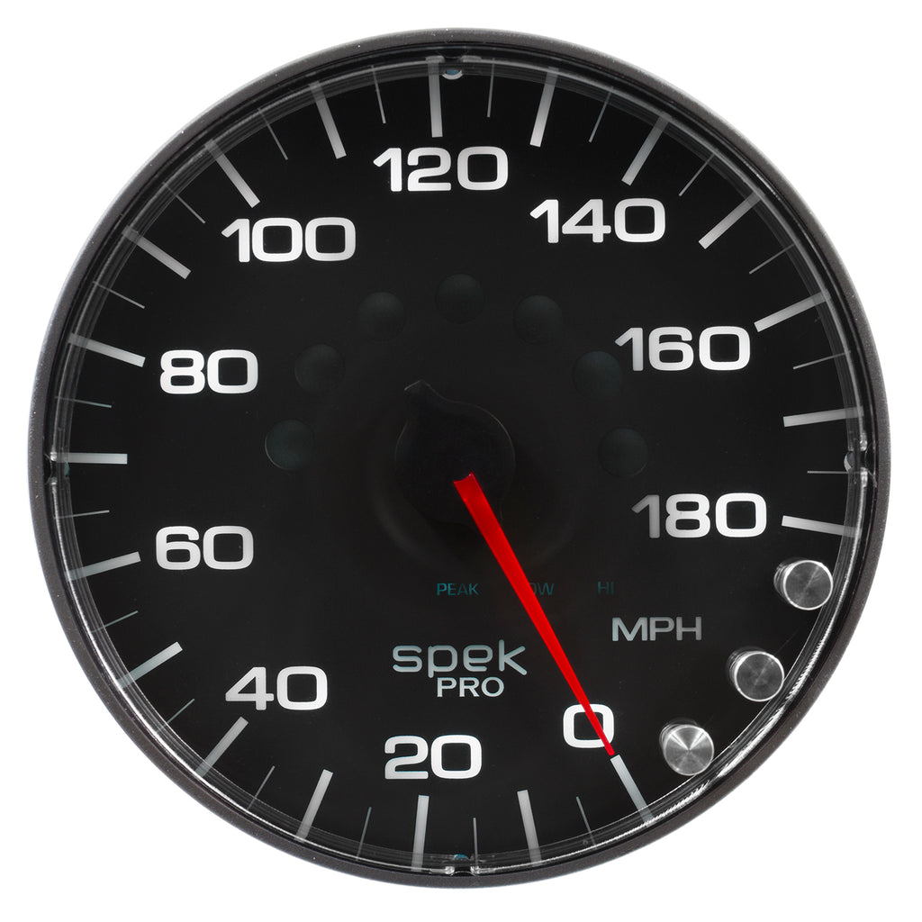 AutoMeter P230328 GAUGE, SPEEDOMETER, 5", 180 MPH, ELEC. PROGRAMMABLE, BLACK/BLACK, SPEK-PRO