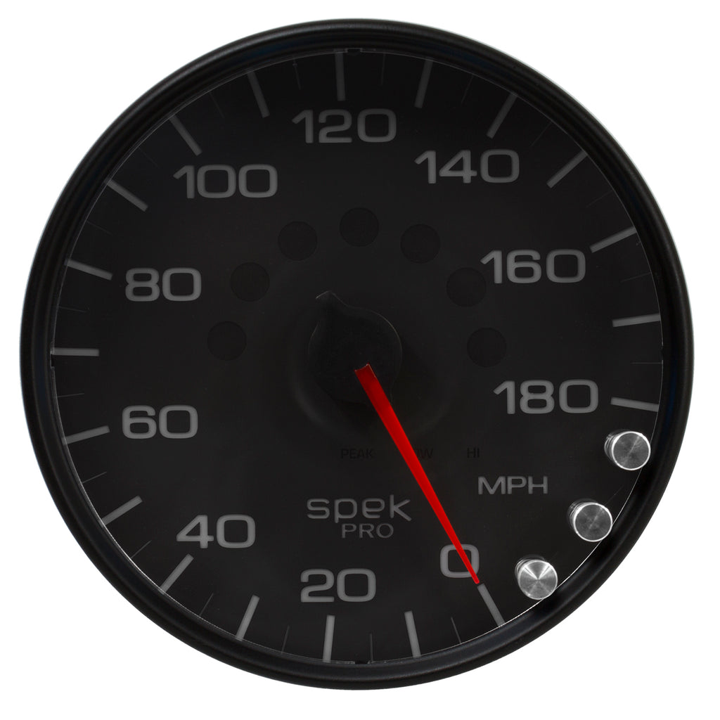 AutoMeter P23032 GAUGE, SPEEDOMETER, 5", 180 MPH, ELEC. PROGRAMMABLE, BLACK/BLACK, SPEK-PRO