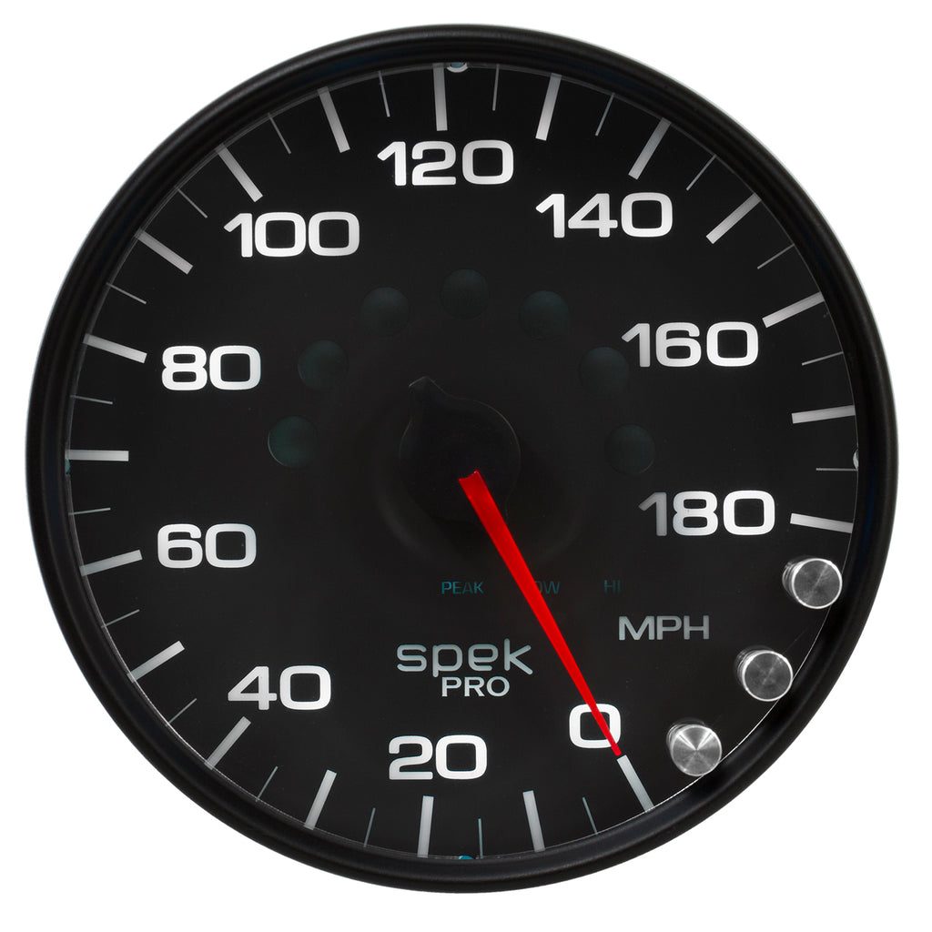 AutoMeter P23032 GAUGE, SPEEDOMETER, 5", 180 MPH, ELEC. PROGRAMMABLE, BLACK/BLACK, SPEK-PRO