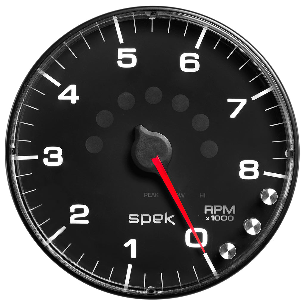 AutoMeter P238328 GAUGE, TACHOMETER, 5", 8K RPM, W/SHIFT LIGHT & PEAK MEM, BLACK/BLACK, SPEK-PRO