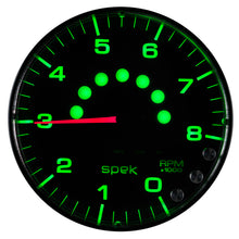 Load image into Gallery viewer, AutoMeter P238328 GAUGE, TACHOMETER, 5", 8K RPM, W/SHIFT LIGHT &amp; PEAK MEM, BLACK/BLACK, SPEK-PRO