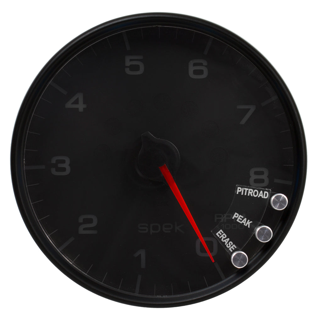AutoMeter P23832 GAUGE, TACHOMETER, 5", 8K RPM, W/SHIFT LIGHT & PEAK MEM, BLACK/BLACK, SPEK-PRO