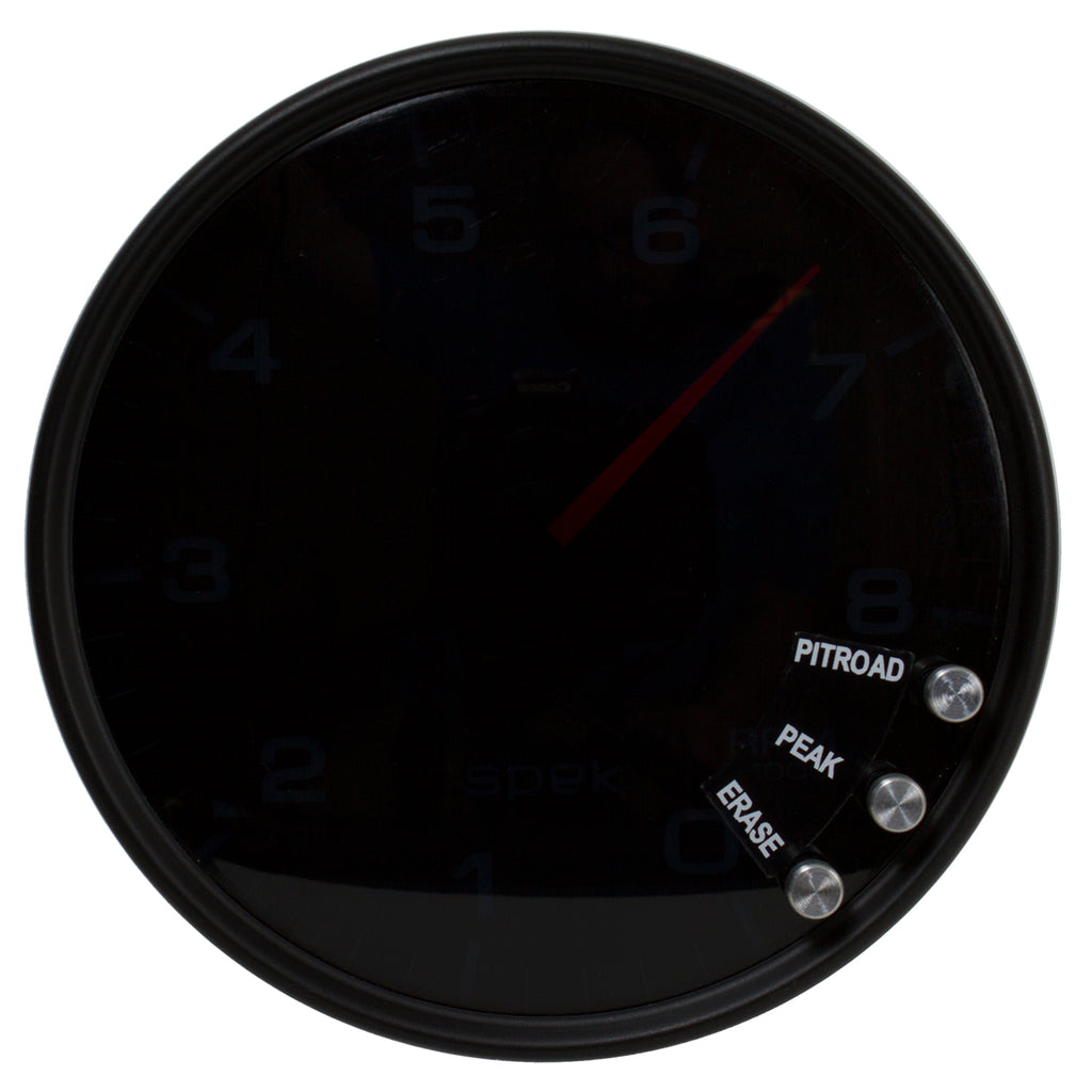 AutoMeter P23852 GAUGE, TACHOMETER, 5", 8K RPM, W/SHIFT LIGHT & PEAK MEM, BLACK/SMOKE/BLACK, SPEK