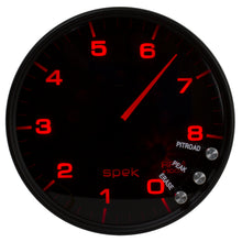 Load image into Gallery viewer, AutoMeter P23852 GAUGE, TACHOMETER, 5", 8K RPM, W/SHIFT LIGHT &amp; PEAK MEM, BLACK/SMOKE/BLACK, SPEK
