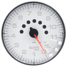 Load image into Gallery viewer, AutoMeter P239128 GAUGE, TACHOMETER, 5", 11K RPM, W/SHIFT LIGHT &amp; PEAK MEM, WHITE/BLACK, SPEK-PRO