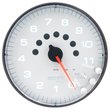 Load image into Gallery viewer, AutoMeter P239128 GAUGE, TACHOMETER, 5", 11K RPM, W/SHIFT LIGHT &amp; PEAK MEM, WHITE/BLACK, SPEK-PRO