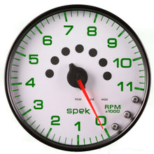 Load image into Gallery viewer, AutoMeter P23912 GAUGE, TACHOMETER, 5", 11K RPM, W/SHIFT LIGHT &amp; PEAK MEM, WHITE/BLACK, SPEK-PRO