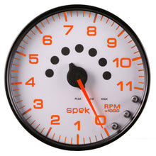 Load image into Gallery viewer, AutoMeter P23912 GAUGE, TACHOMETER, 5", 11K RPM, W/SHIFT LIGHT &amp; PEAK MEM, WHITE/BLACK, SPEK-PRO
