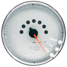 Load image into Gallery viewer, AutoMeter P23921 GAUGE, TACHOMETER, 5", 11K RPM, W/SHIFT LIGHT &amp; PEAK MEM, SILVER/CHROME, SPEK