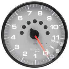 Load image into Gallery viewer, AutoMeter P23922 GAUGE, TACHOMETER, 5", 11K RPM, W/SHIFT LIGHT &amp; PEAK MEM, SILVER/BLACK, SPEK-PRO