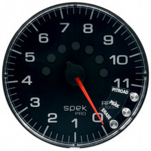Load image into Gallery viewer, AutoMeter P239318 GAUGE, TACHOMETER, 5", 11K RPM, W/SHIFT LIGHT &amp; PEAK MEM, BLACK/CHROME, SPEK-PRO