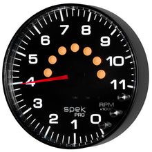 Load image into Gallery viewer, AutoMeter P239328 GAUGE, TACHOMETER, 5", 11K RPM, W/SHIFT LIGHT &amp; PEAK MEM, BLACK/BLACK, SPEK-PRO