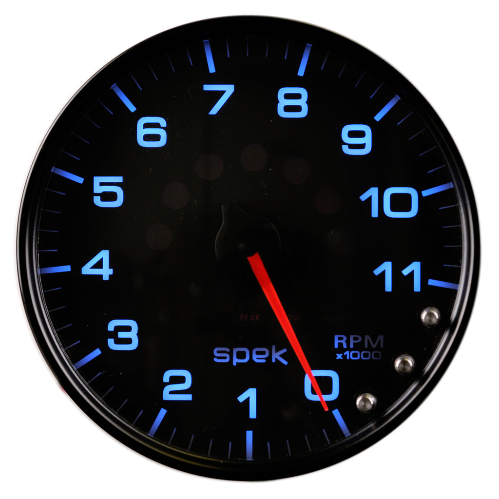 AutoMeter P23932 GAUGE, TACHOMETER, 5", 11K RPM, W/SHIFT LIGHT & PEAK MEM, BLACK/BLACK, SPEK-PRO