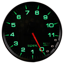 Load image into Gallery viewer, AutoMeter P23932 GAUGE, TACHOMETER, 5", 11K RPM, W/SHIFT LIGHT &amp; PEAK MEM, BLACK/BLACK, SPEK-PRO