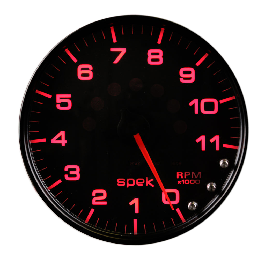 AutoMeter P23932 GAUGE, TACHOMETER, 5", 11K RPM, W/SHIFT LIGHT & PEAK MEM, BLACK/BLACK, SPEK-PRO
