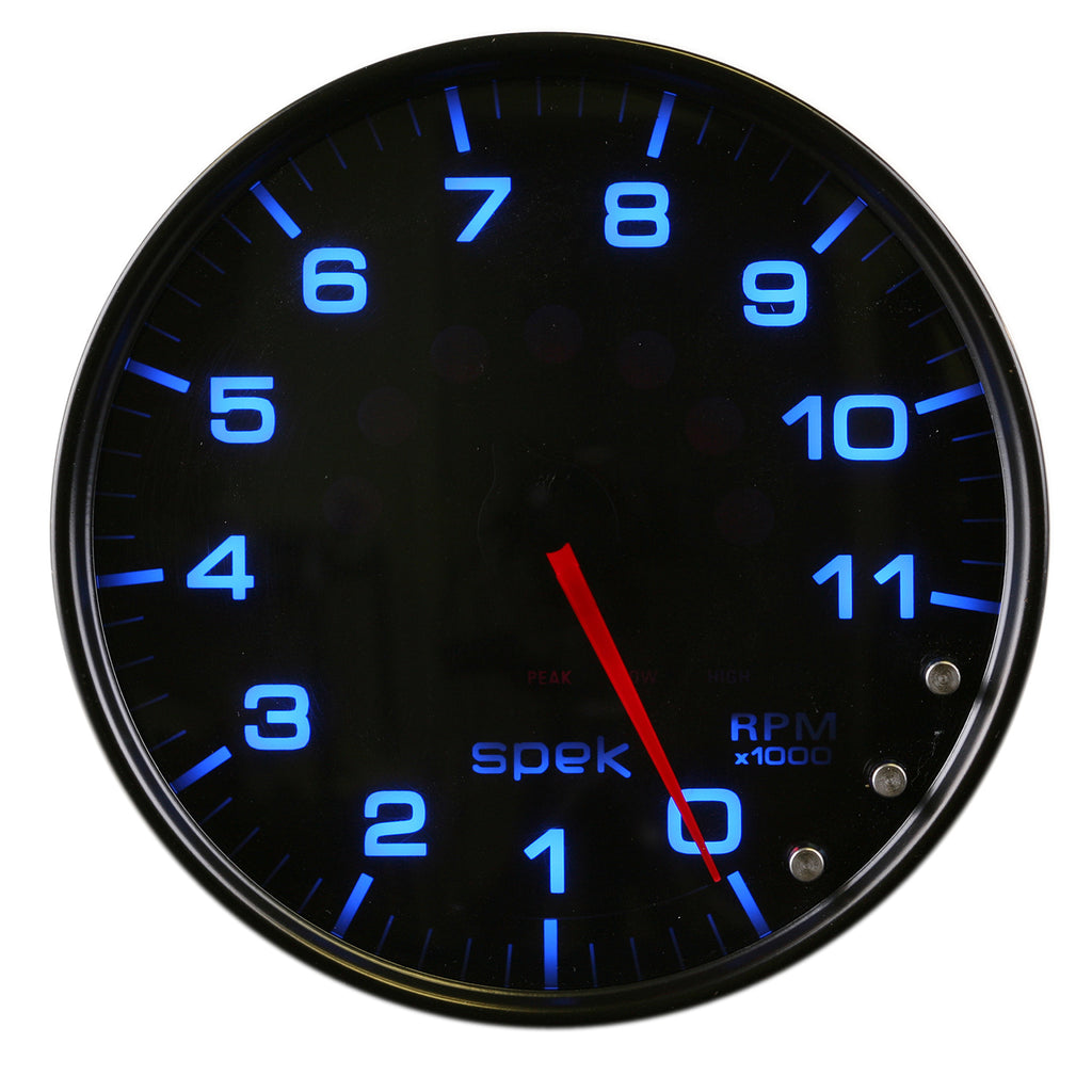AutoMeter P23952 GAUGE, TACHOMETER, 5", 11K RPM, W/SHIFT LIGHT & PEAK MEM, BLACK/SMOKE/BLK, SPEK