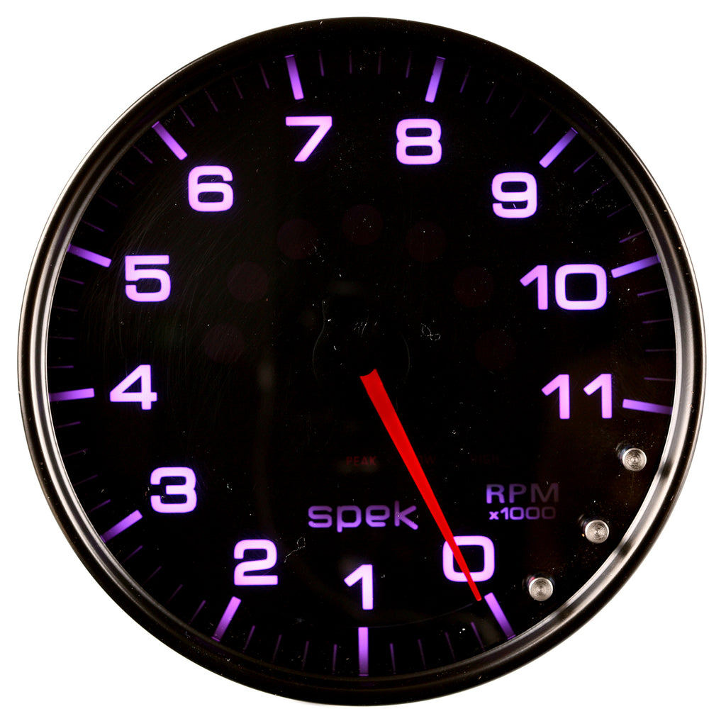 AutoMeter P23952 GAUGE, TACHOMETER, 5", 11K RPM, W/SHIFT LIGHT & PEAK MEM, BLACK/SMOKE/BLK, SPEK