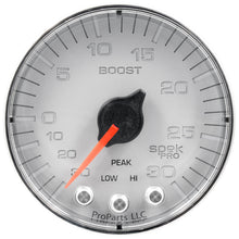 Load image into Gallery viewer, AutoMeter P302218 GAUGE, VAC/BOOST, 2 1/16", 30INHG-30PSI, STEPPER MTR W/PK &amp; WRN,SLVR/CHRME, SPEK