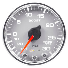 Load image into Gallery viewer, AutoMeter P30221 GAUGE, VAC/BOOST, 2 1/16", 30INHG-30PSI, STEPPER MTR W/PK &amp; WRN,SLVR/CHRME, SPEK