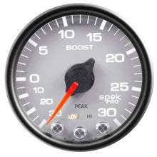 Load image into Gallery viewer, AutoMeter P30222 GAUGE, VAC/BOOST, 2 1/16", 30INHG-30PSI, STEPPER MTR W/PK &amp; WRN,SLVR/BLK, SPEK