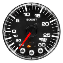 Load image into Gallery viewer, AutoMeter P302318 GAUGE, VAC/BOOST, 2 1/16", 30INHG-30PSI, STEPPER MTR W/PK &amp; WRN, BLK/CHRME, SPEK