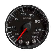 Load image into Gallery viewer, AutoMeter P302328 GAUGE, VAC/BOOST, 2 1/16", 30INHG-30PSI, STEPPER MOTOR W/PK &amp; WRN, BLK/BLK, SPEK