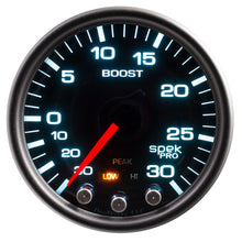 Load image into Gallery viewer, AutoMeter P30252 GAUGE, VAC/BOOST, 2 1/16", 30INHG-30PSI, STEPPER MTR W/PK &amp; WRN, BK/SMK/BK, SPEK
