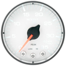 Load image into Gallery viewer, AutoMeter P303128 GAUGE, BOOST, 2 1/16", 35PSI, STEPPER MOTOR W/PEAK &amp; WARN, WHITE/BLACK, SPEK-PRO