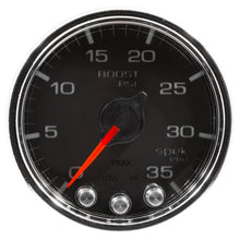 Load image into Gallery viewer, AutoMeter P30331 GAUGE, BOOST, 2 1/16", 35PSI, STEPPER MOTOR W/PEAK &amp; WARN, BLK/CHROME, SPEK-PRO