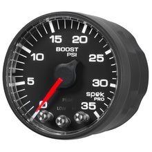 Load image into Gallery viewer, AutoMeter P303328 GAUGE, BOOST, 2 1/16", 35PSI, STEPPER MOTOR W/PEAK &amp; WARN, BLACK/BLACK, SPEK-PRO