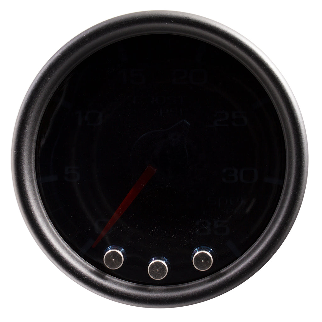 AutoMeter P30352 GAUGE, BOOST, 2 1/16", 35PSI, STEPPER MOTOR W/PEAK & WARN, BLK/SMOKE//BLK, SPEK