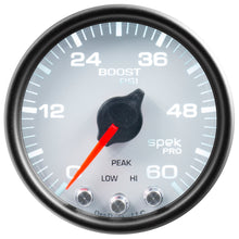 Load image into Gallery viewer, AutoMeter P30412 GAUGE, BOOST, 2 1/16", 60PSI, STEPPER MOTOR W/PEAK &amp; WARN, WHT/BLK, SPEK-PRO