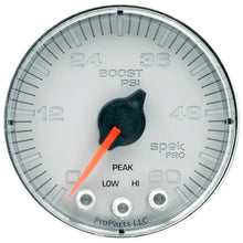 Load image into Gallery viewer, AutoMeter P304218 GAUGE, BOOST, 2 1/16", 60PSI, STEPPER MOTOR W/PEAK &amp; WARN, SLVR/CHRM, SPEK-PRO