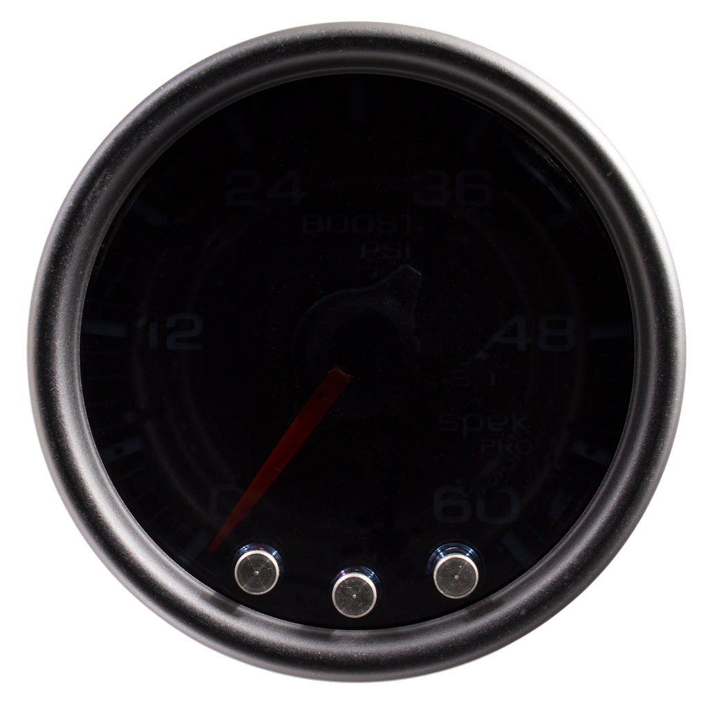 AutoMeter P30452 GAUGE, BOOST, 2 1/16", 60PSI, STEPPER MOTOR W/PEAK & WARN, BLK/SMOKE/BLACK, SPEK