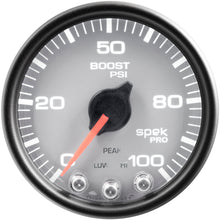 Load image into Gallery viewer, AutoMeter P30522 GAUGE, BOOST, 2 1/16", 100PSI, STEPPER MOTOR W/PEAK &amp; WARN, SLVR/BLK, SPEK-PRO