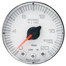 Load image into Gallery viewer, AutoMeter P310118 GAUGE, PYRO. (EGT), 2 1/16", 2000?F, STEPPER MOTOR W/PEAK &amp; WARN, WHT/CHRM, SPEK